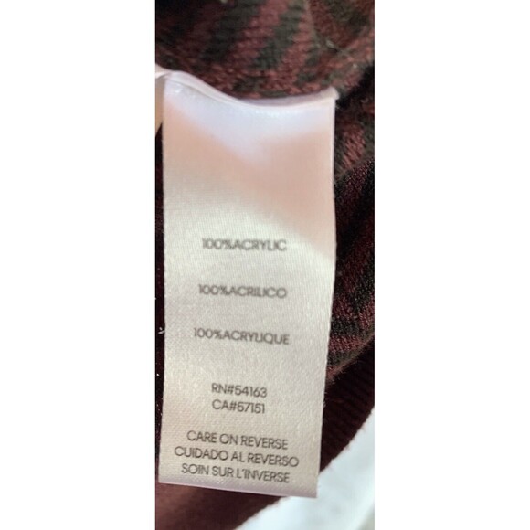 Calvin Klein Wine Chevron Sweater Button Shoulder Quiet Luxury Sz Lg Soft Cozy - Picture 7 of 10
